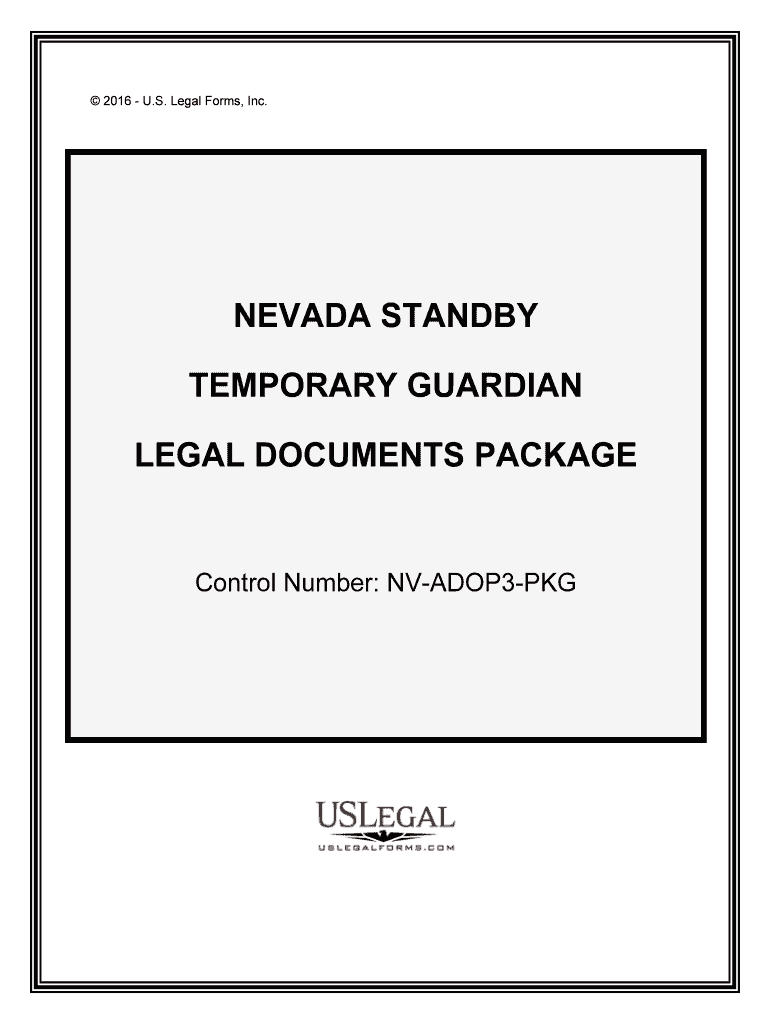 Short Term Temporary Guardianship State of Nevada Self  Form
