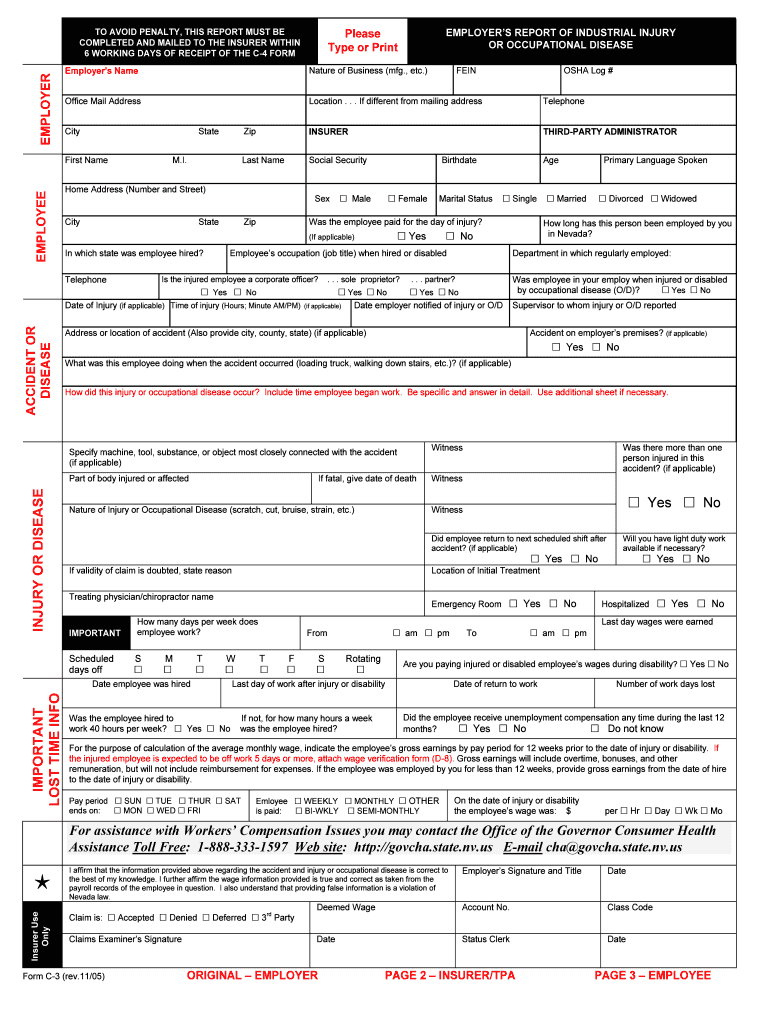 Justia Employers Report of Industrial Injury or Legal Forms