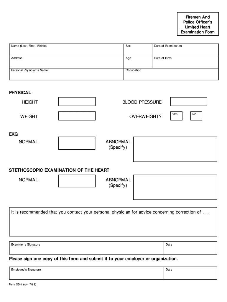 OD 4 Form Workers' Comp