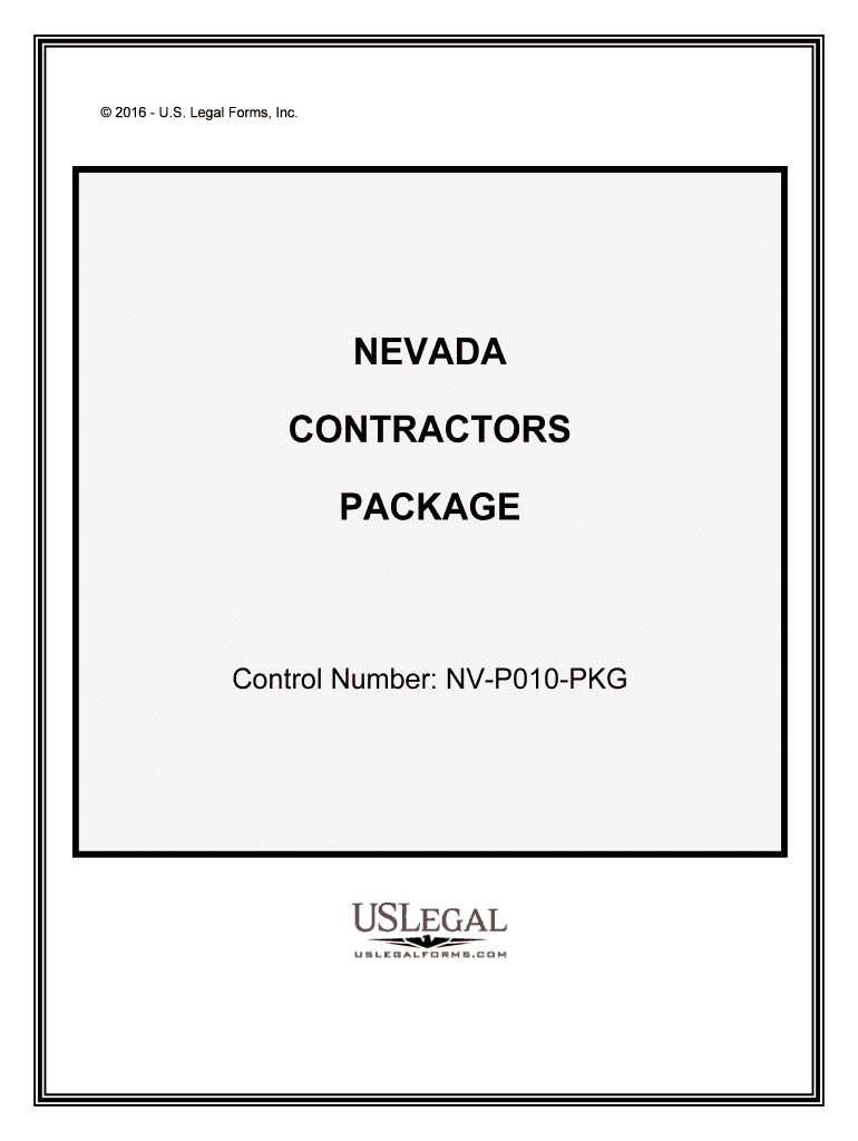 Control Number NV P010 PKG  Form