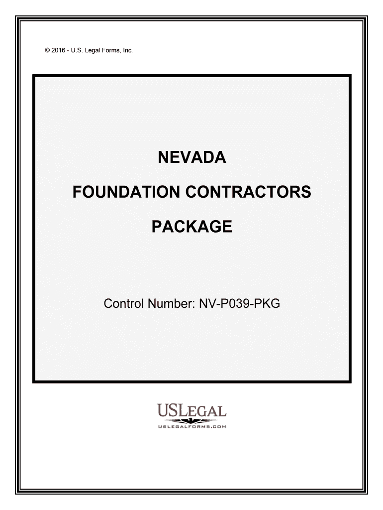 Control Number NV P039 PKG  Form