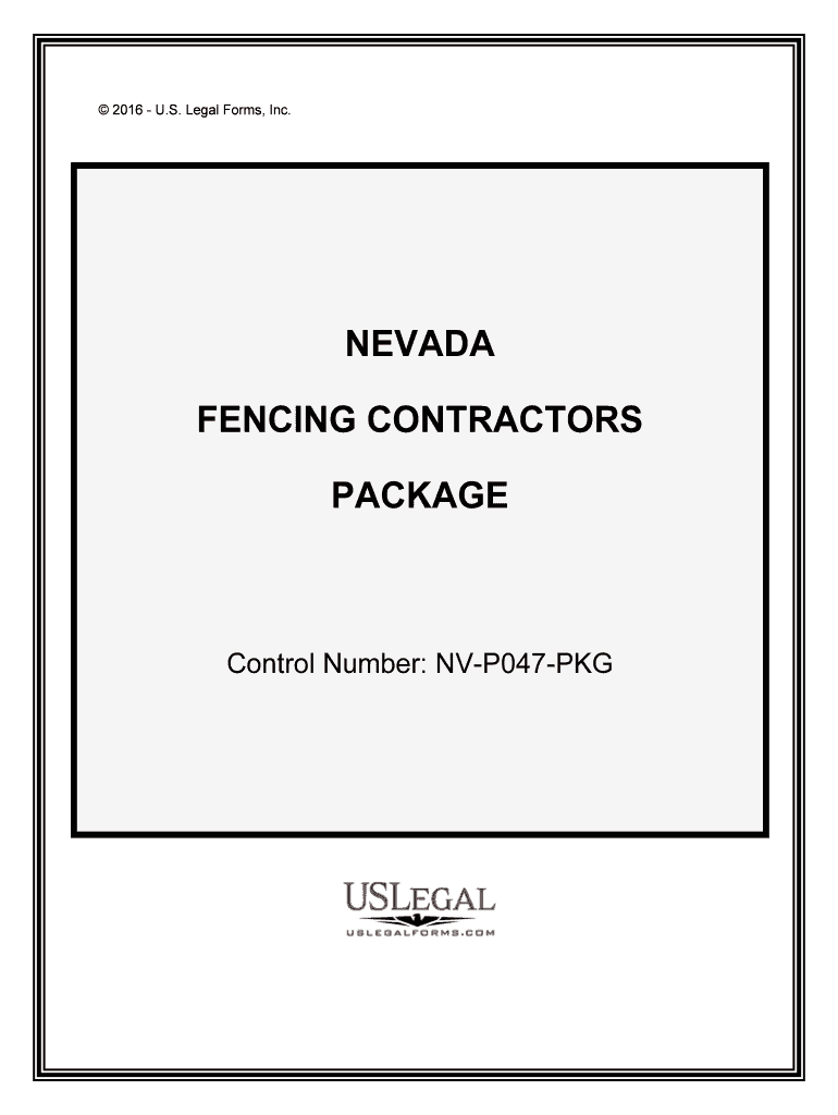 Control Number NV P047 PKG  Form