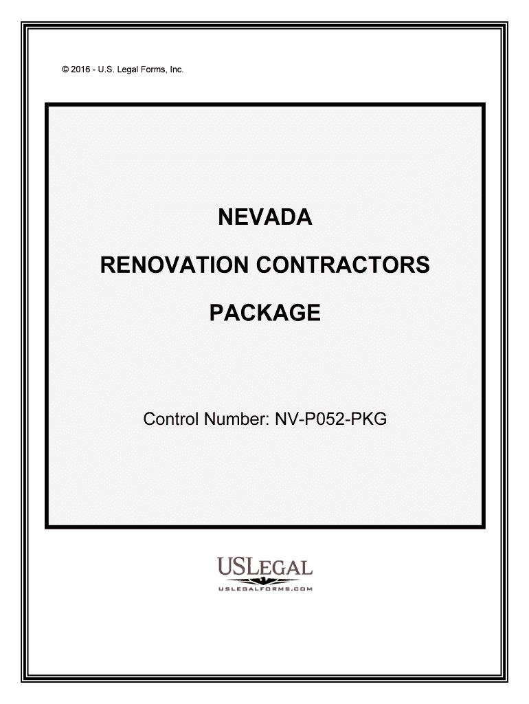 Control Number NV P052 PKG  Form