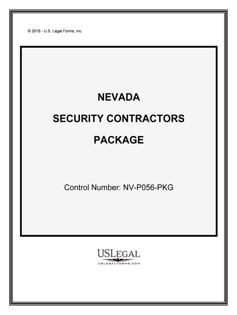 Control Number NV P056 PKG  Form