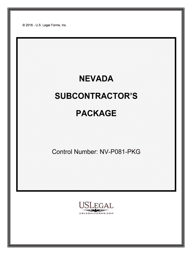 Control Number NV P081 PKG  Form