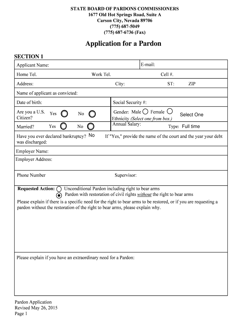 Restoration of Civil Rights Sierra Nevada Record Sealing  Form