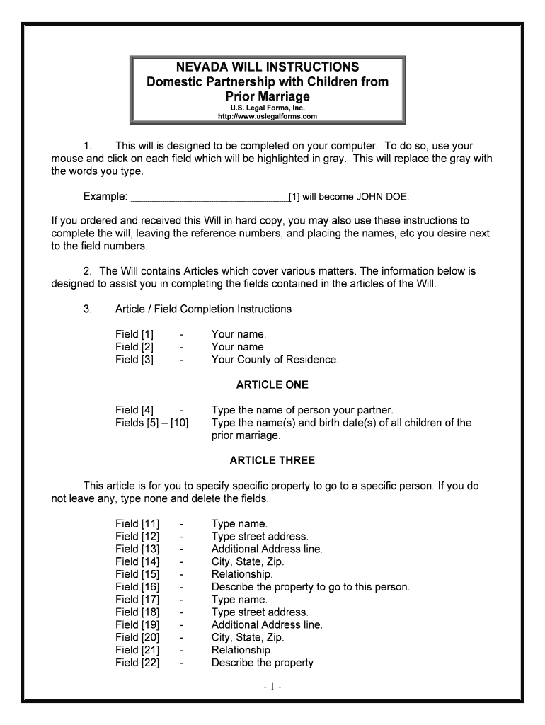 Domestic Partnership with Children from  Form