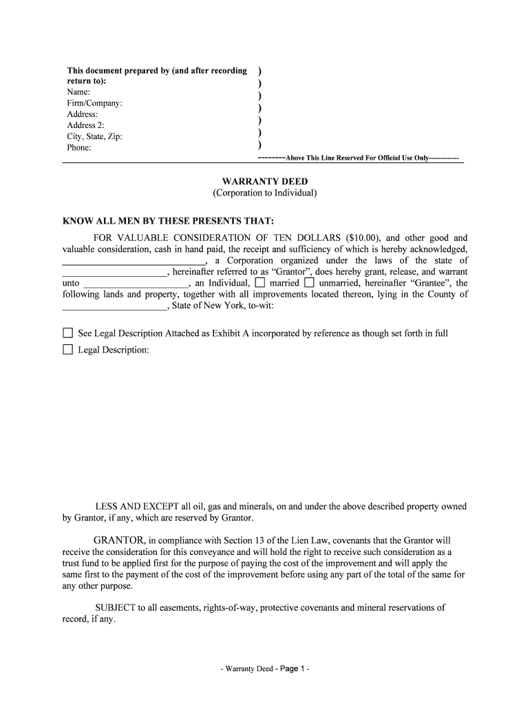 , Hereinafter Referred to as Grantor, Does Hereby Grant, Release, and Warrant  Form