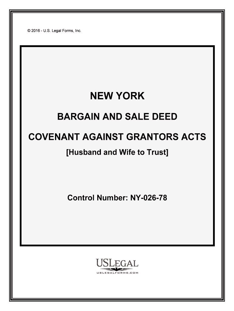 New York Bargain and Sale Deed Without Covenants Forms