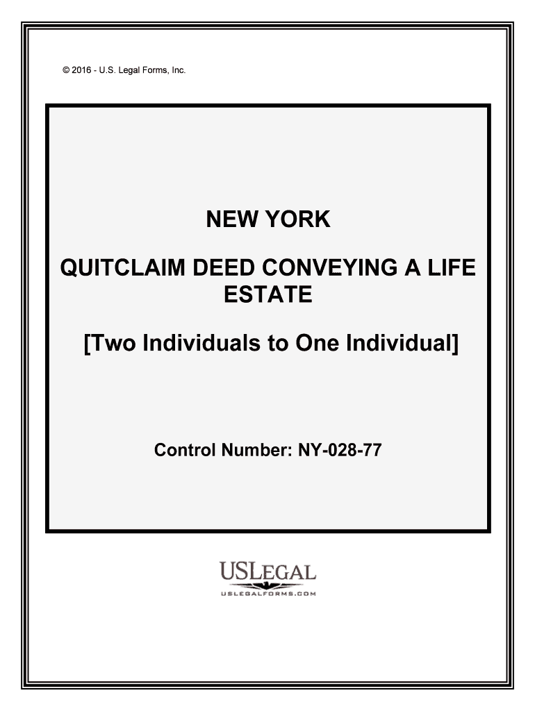 QUITCLAIM DEED CONVEYING a LIFE  Form
