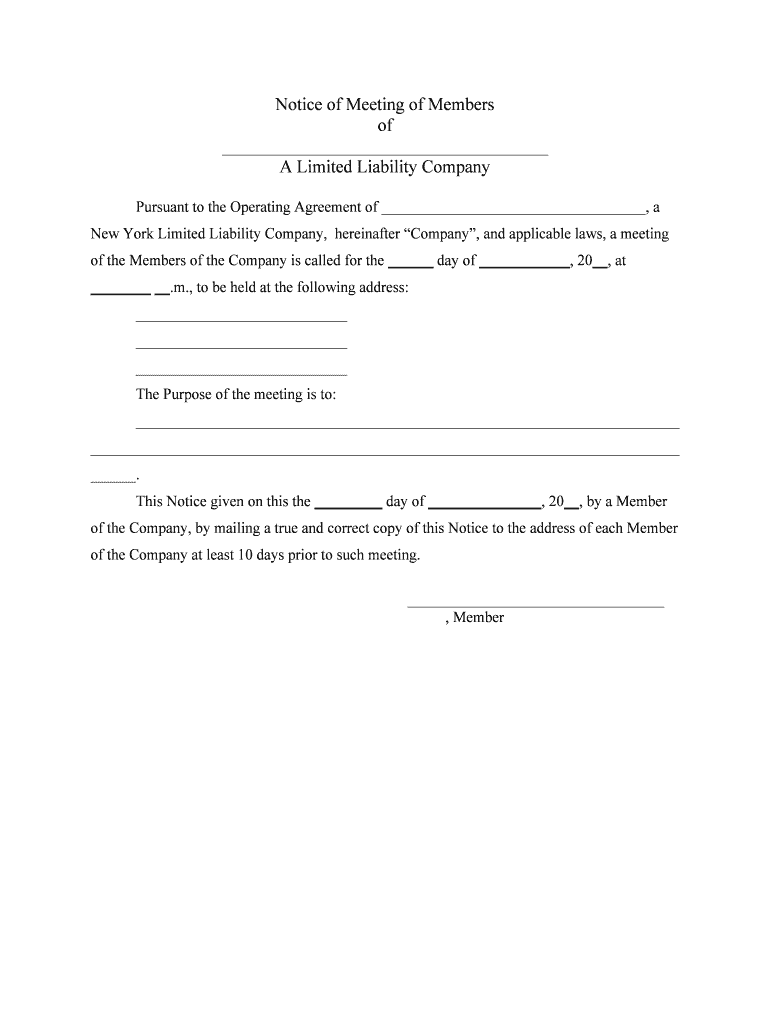 Multi Member LLC Operating Agreement New York Template  Form