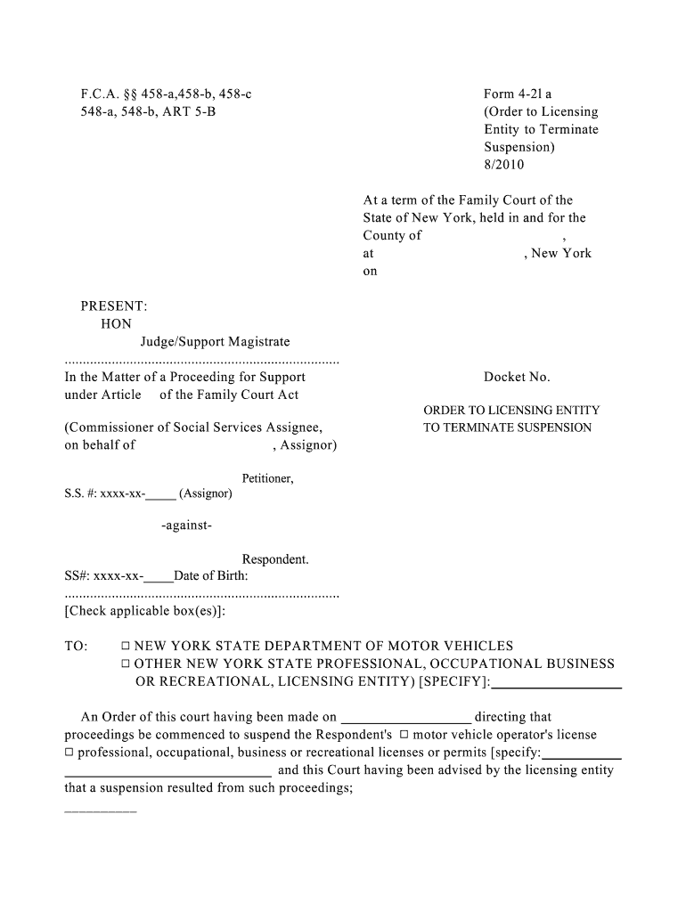 FCA458 A,458 B, 458 C Form 4 21 548 A, 548 B, Art 5 B