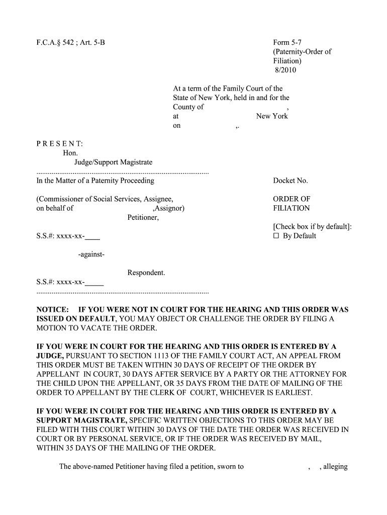 Paternity FormsNYCOURTS GOV Unified Court System