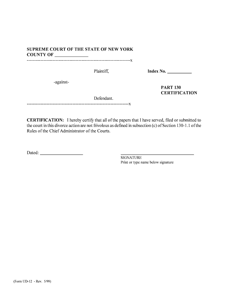 SUPREME COURT of the STATE of NEW YORK COUNTY of Index No  Form