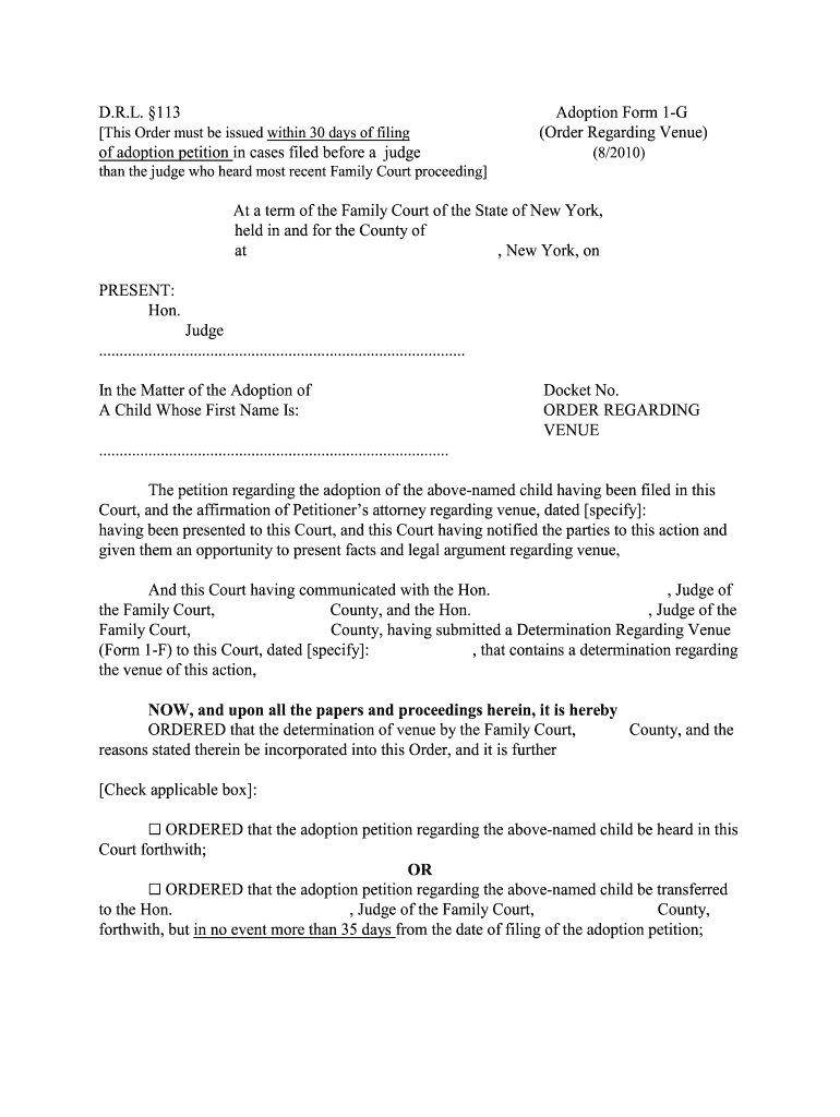 D R L 111 A1, 112 Form 1 a Adoption Petition