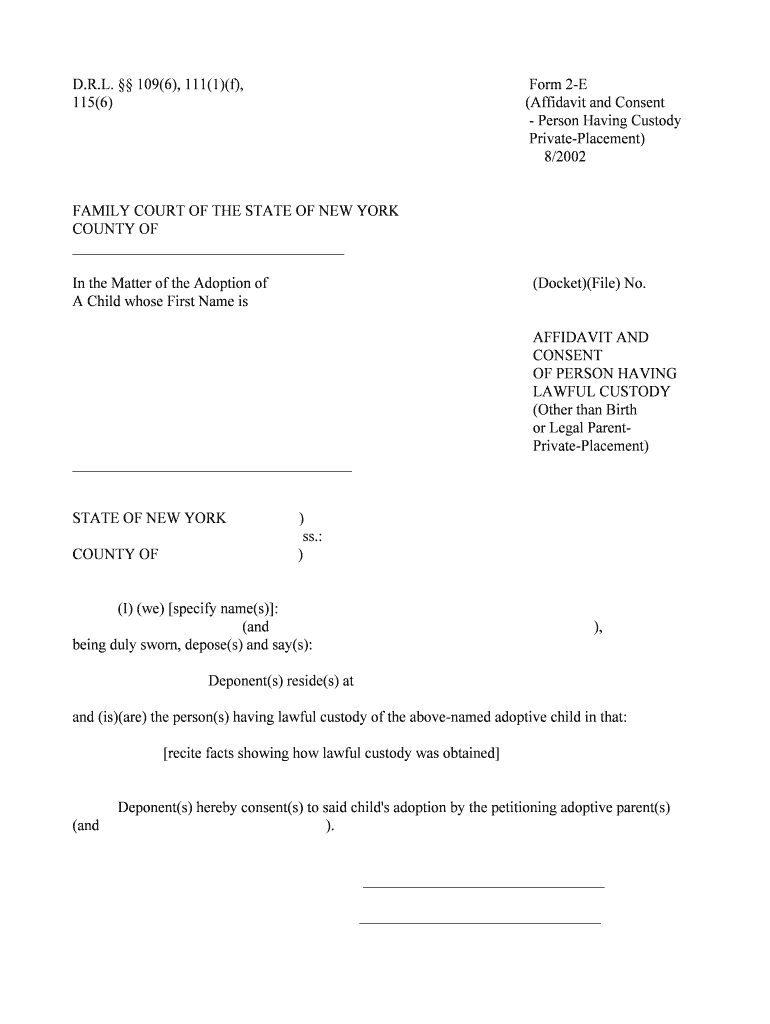 D R L 1096, 1111f, Form 2 E 1156 Affidavit and