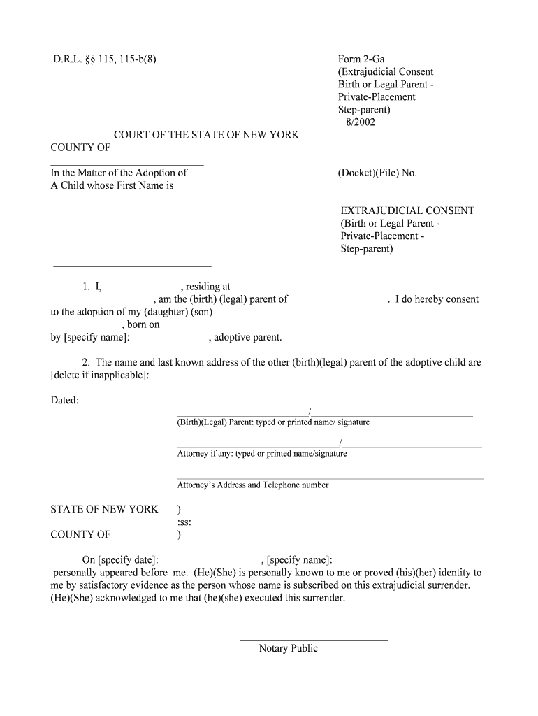 Judicial Consent Birth or Legal Parent Private Placement 2  Form