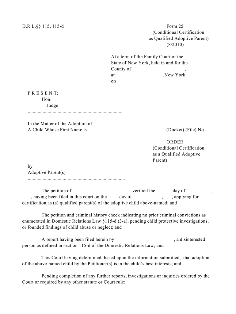 DRL 115, 115 D Form 24 New York State Unified Court