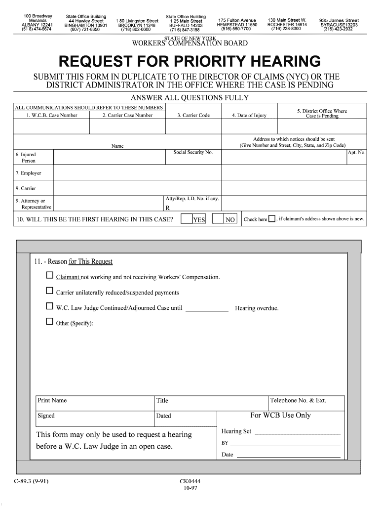 NYS Workers' Compensation Board an Albany, New York  Form