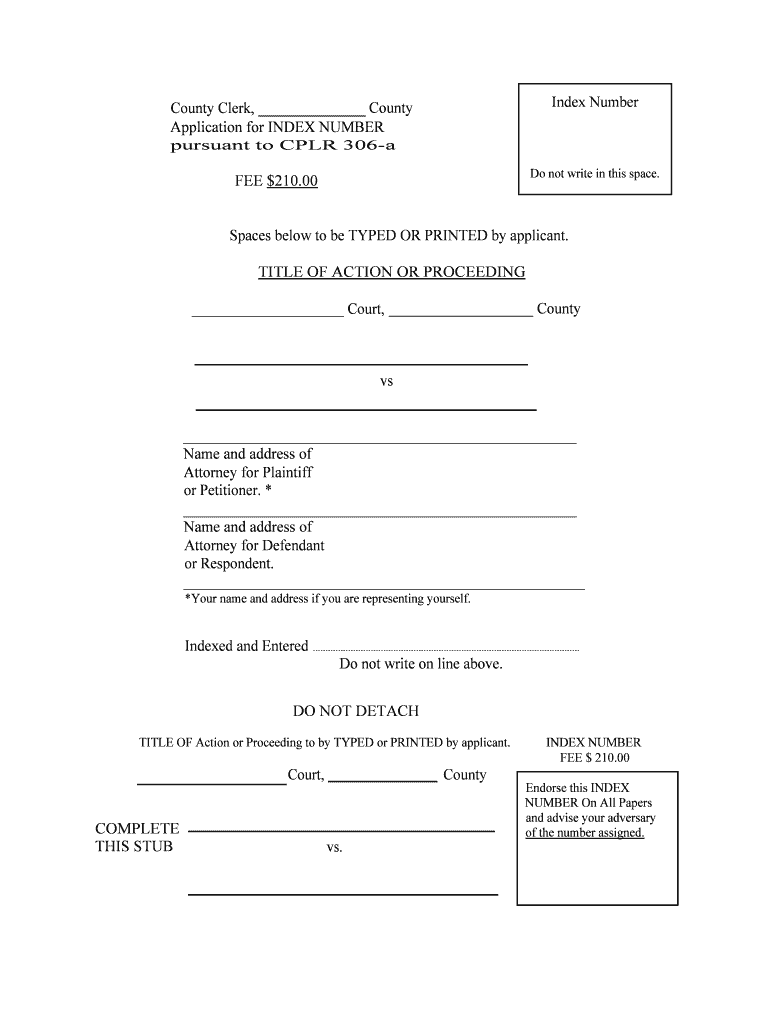 County Clerk,  Form