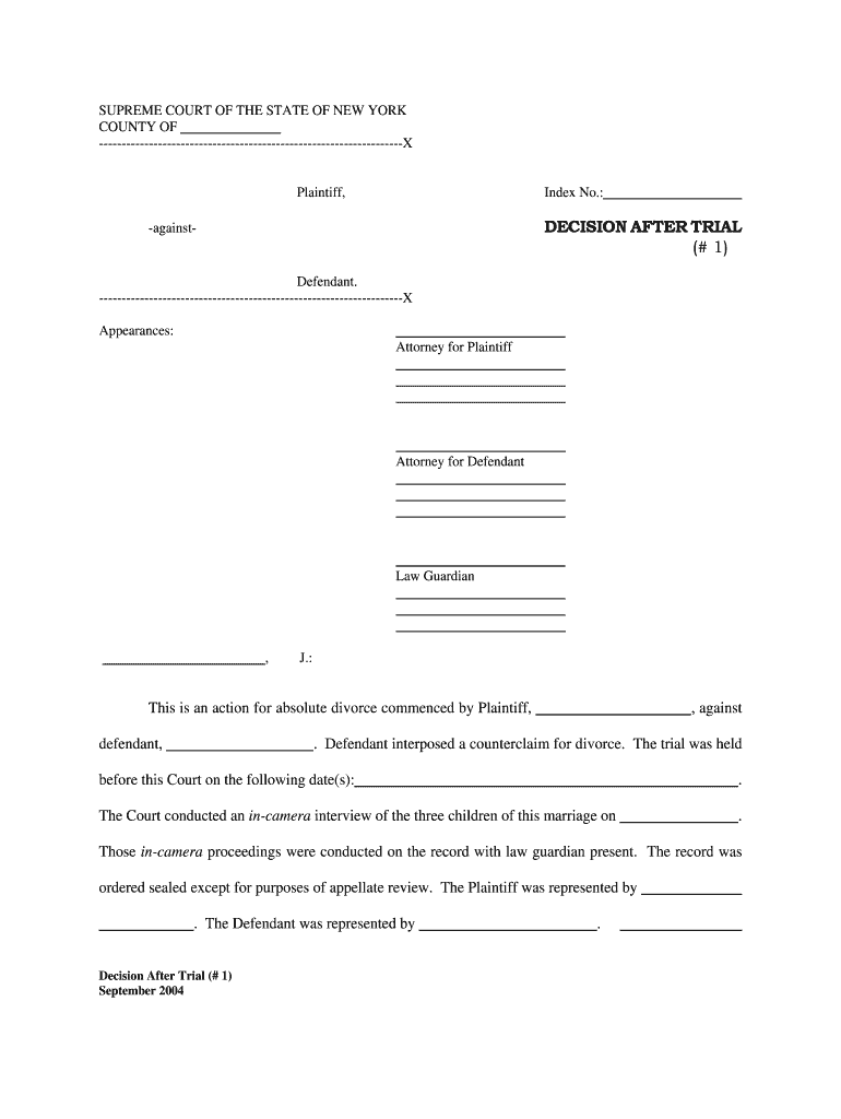 Decision After Trial #1  Form