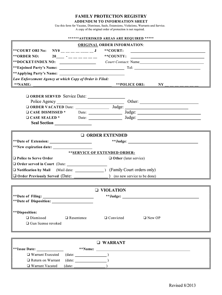 Domestic Violence Forms for All Courts Issuing Orders of