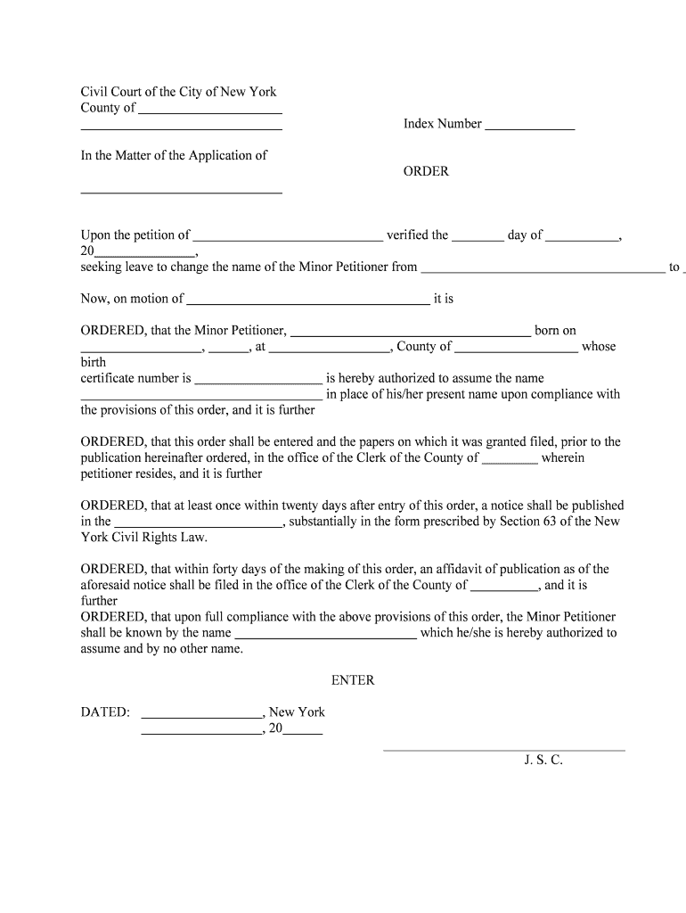 COURT New York Department of State  Form