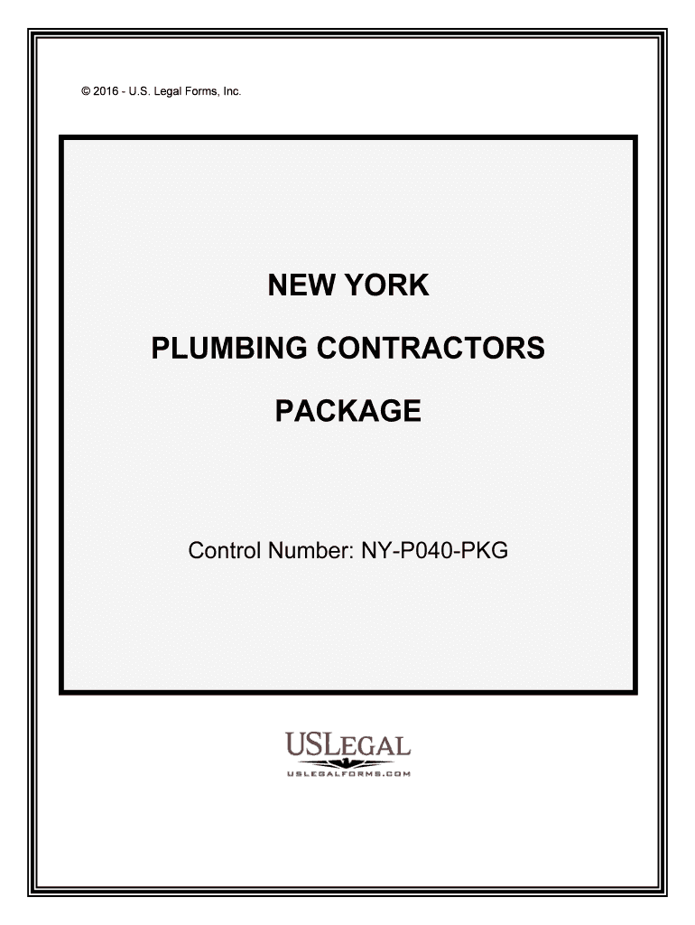 Control Number NY P040 PKG  Form