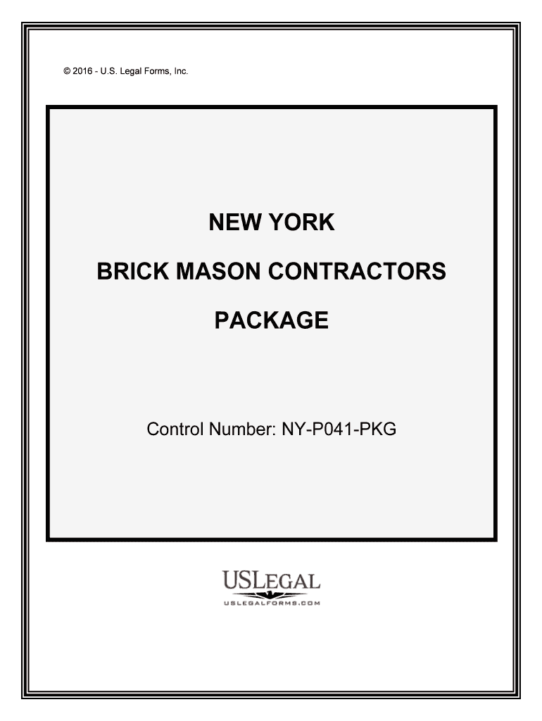 Control Number NY P041 PKG  Form