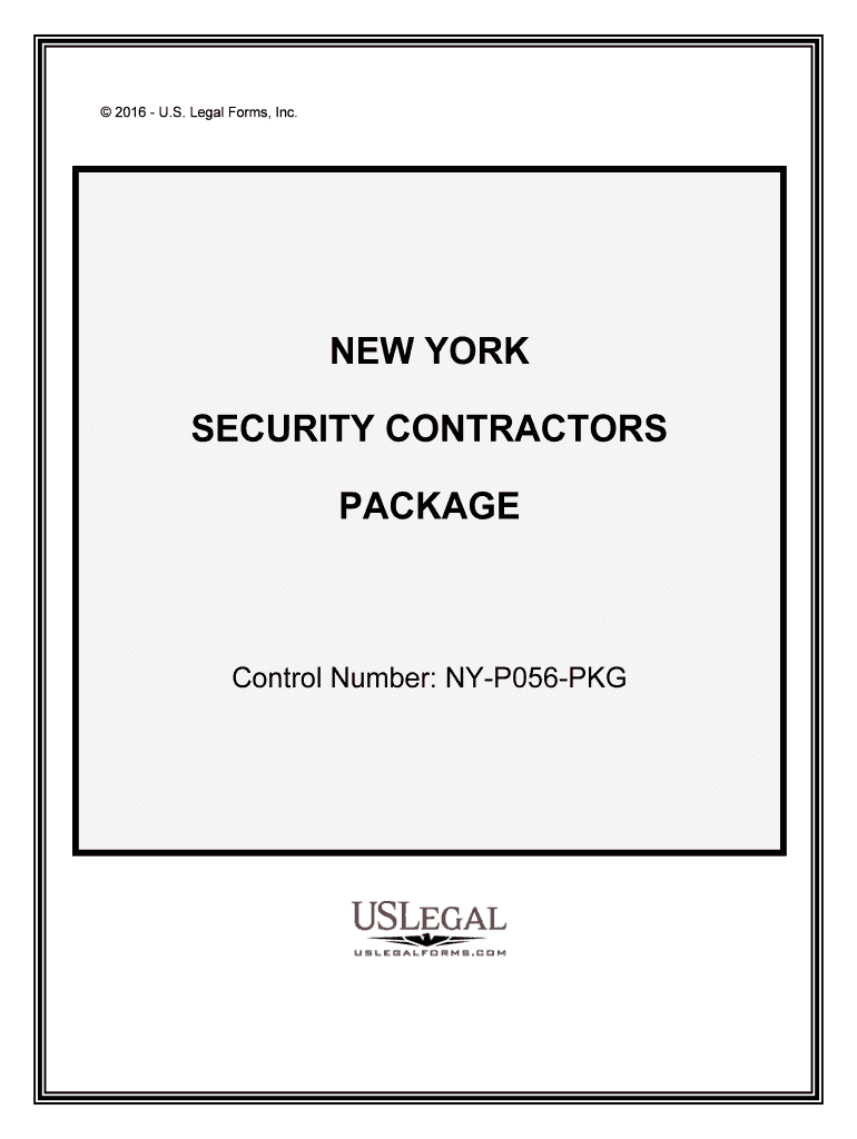 Control Number NY P056 PKG  Form