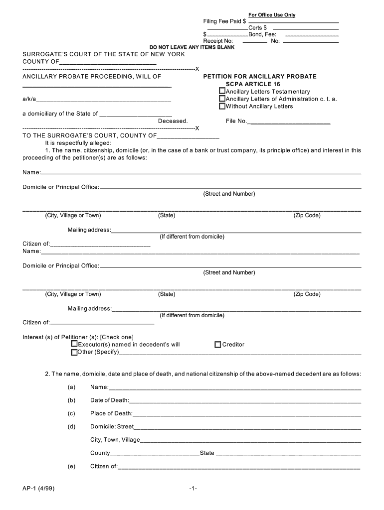 SCPA ARTICLE 16  Form