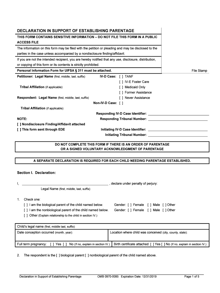 Partiesinthecaseunlessaccompaniedbyanondisclosurefindingaffidavit  Form