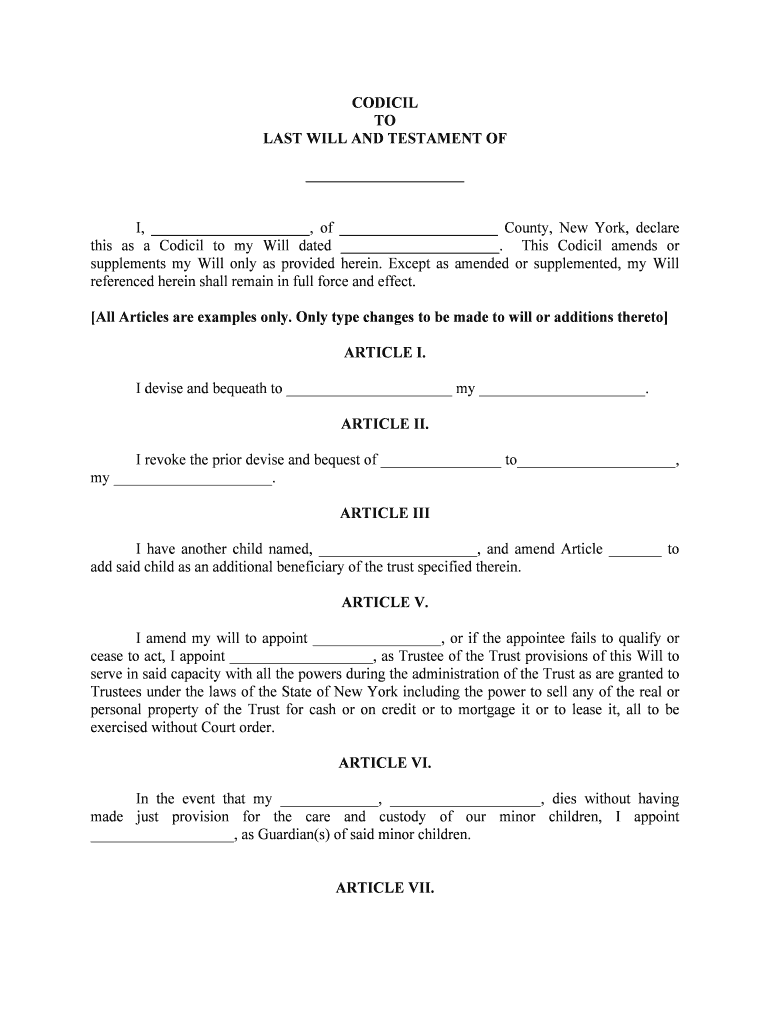 I, , of County, New York, Declare  Form