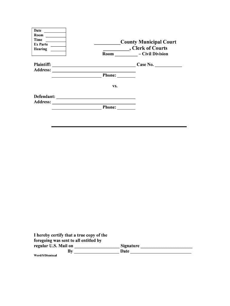Room Civil Division  Form