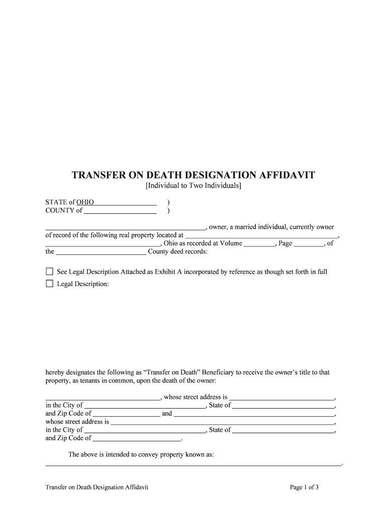 , Ohio as Recorded at Volume  Form