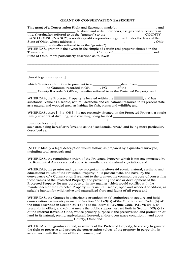 GRANT DEED of CONSERVATION EASEMENT  Form