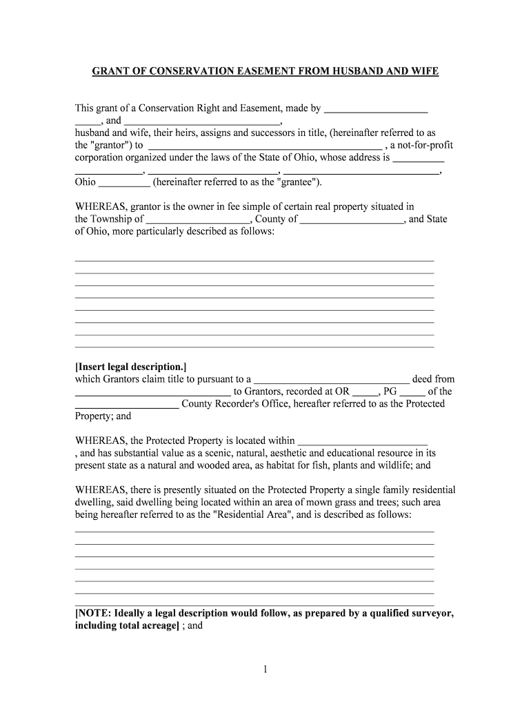 Model Conservation Easement US EPA  Form