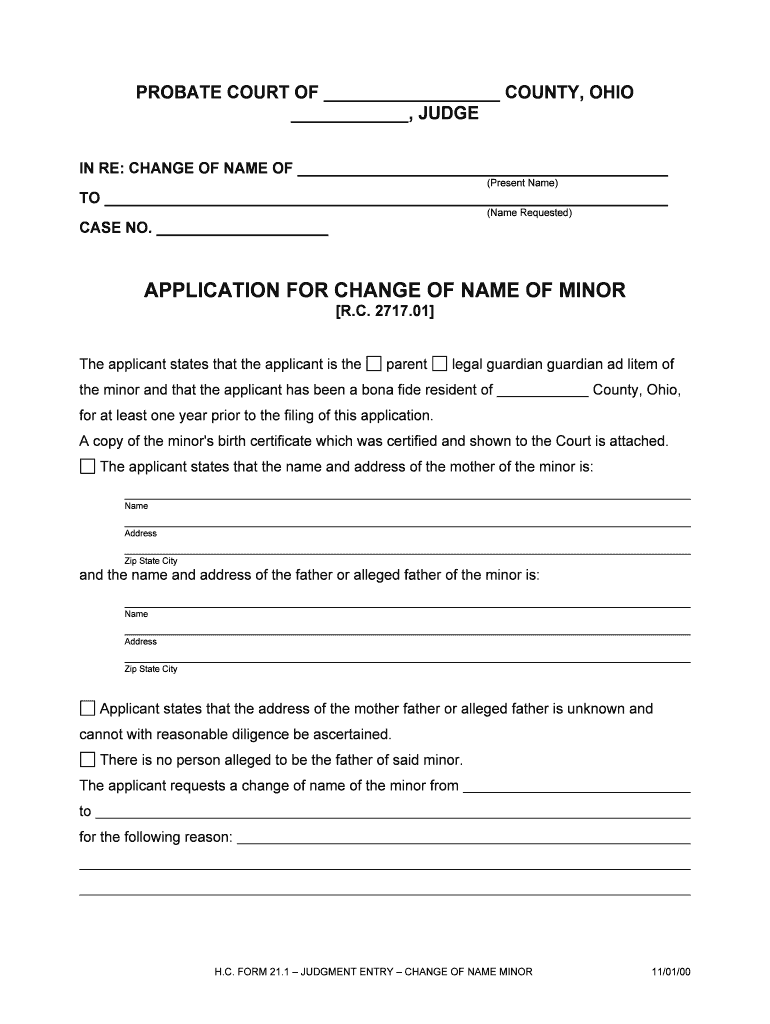 Name Change Rc 2717 01 Southeastern Ohio Legal  Form