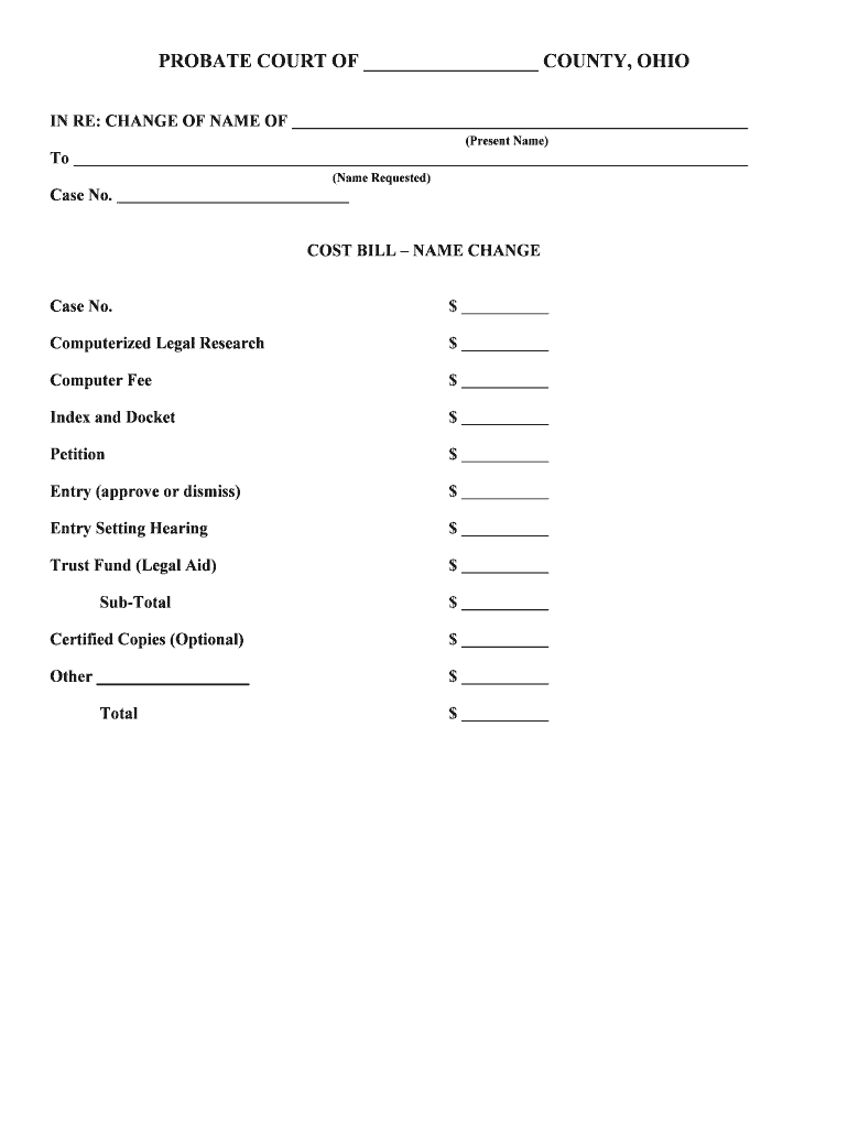 Ohio Name Change Forms How to Change Your Name in