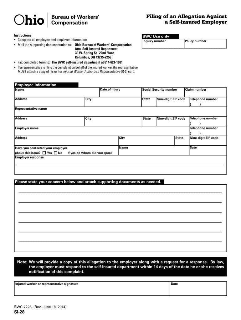 A Self Insured Employer  Form