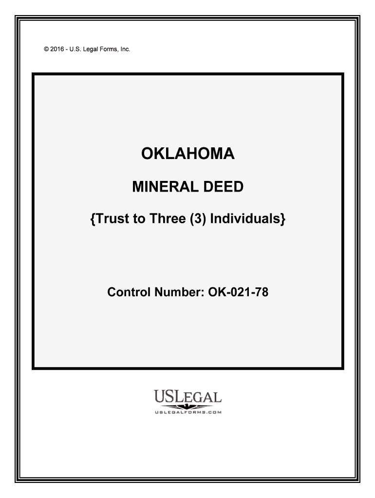 Oklahoma Mineral Deed Form Fill Online, Printable, Fillable