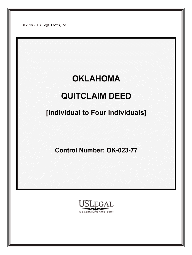 Oklahoma Quit Claim Deed Form WordPDFeForms