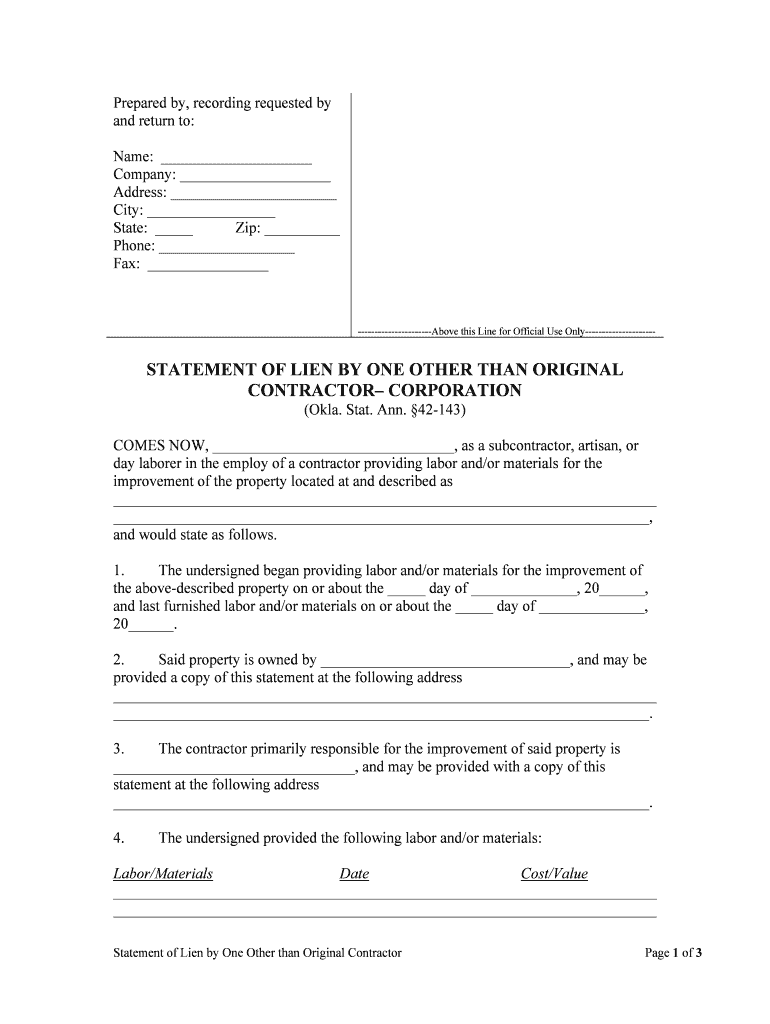 CONTRACTOR CORPORATION  Form