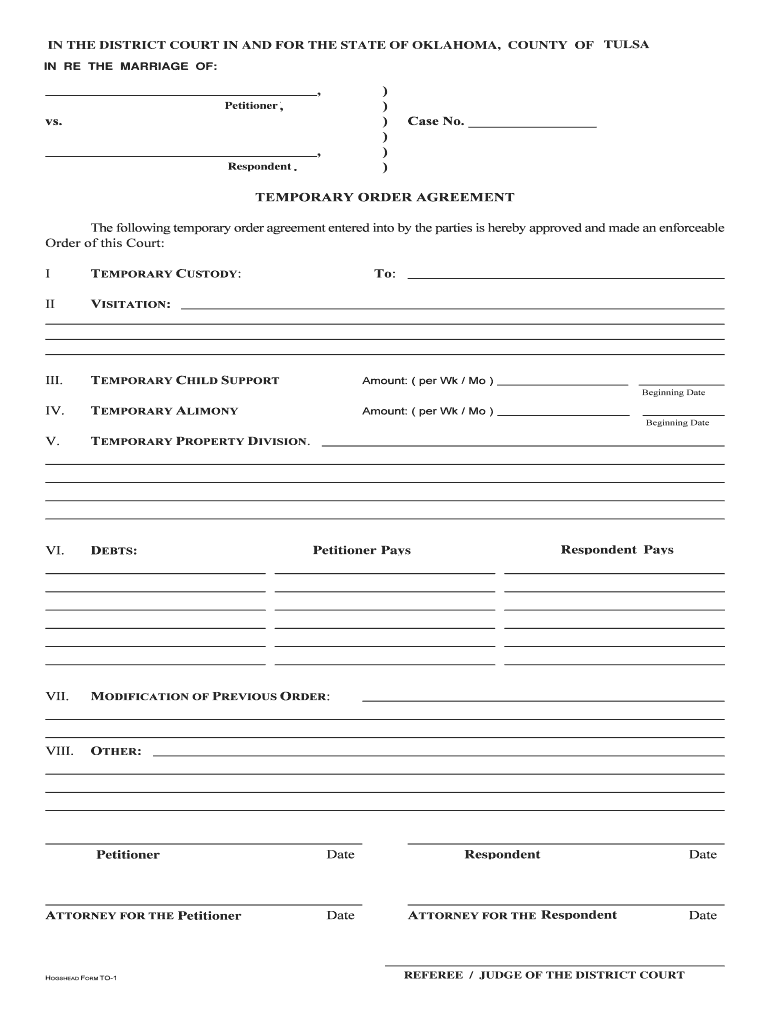 In the DISTRICT COURT of COUNTY STATE Oklahoma  Form