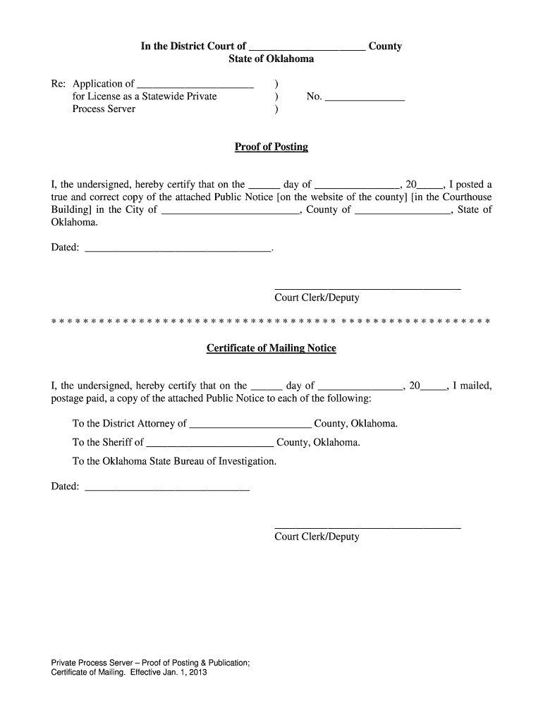 How to Apply for a Oklahoma Process Server License  Form