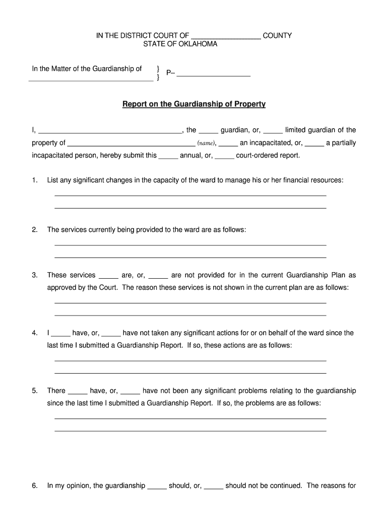 Annual Report Guardian New York State Unified Court  Form