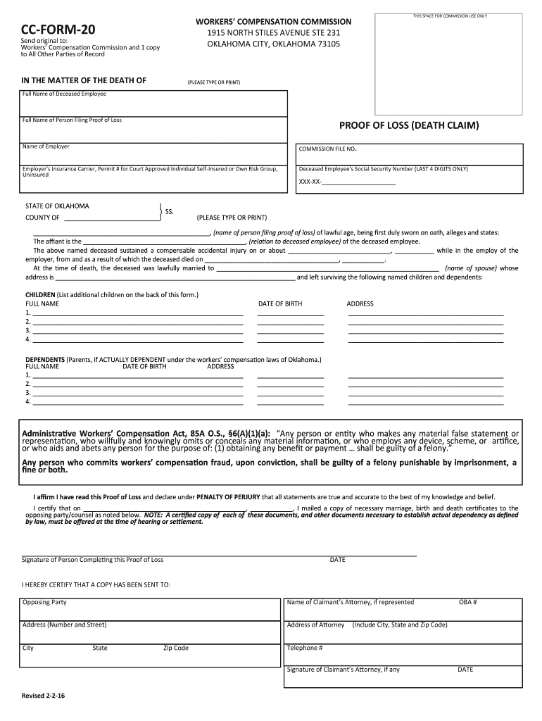 CC Form 13 Request for Prehearing Conference Oklahoma