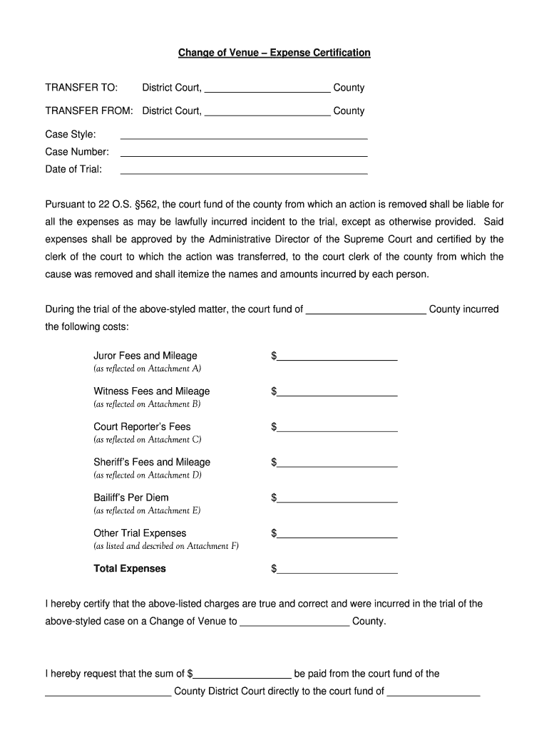 Order for Change of Venue Michigan Courts State of Michigan  Form