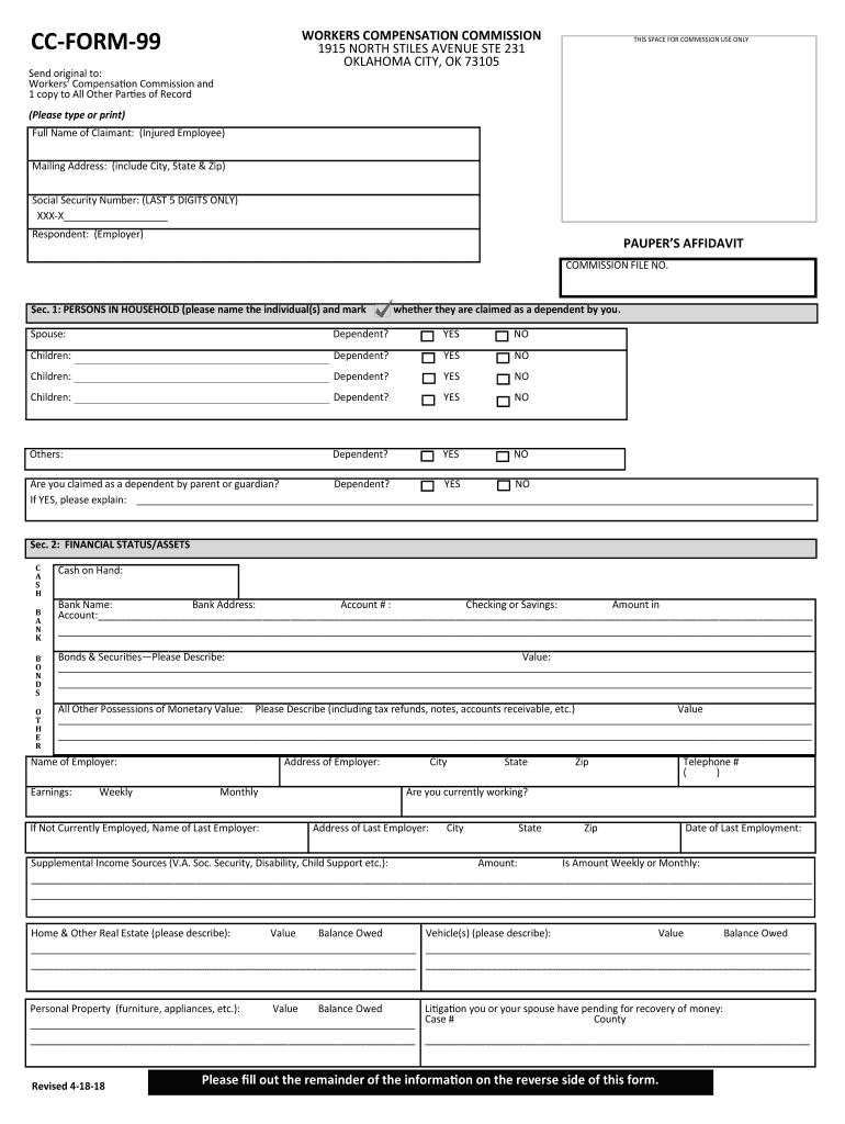 Oklahoma Workers' Compensation CommissionCommission  Form