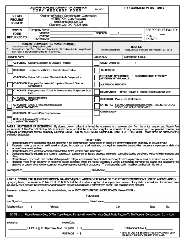 Copy Request Form OK Gov